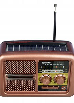 Радіоприймач Golon RX-BT3600S FM від мережі,акумулятора та сонця