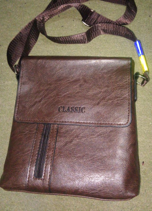 Новая мужская сумка для документов цвет коричневый