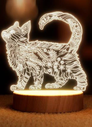 Светильник-ночник от usb "кот с узорами".
