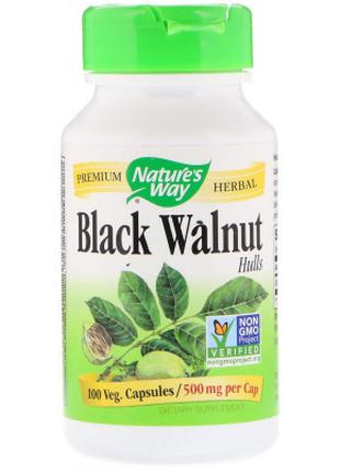 Травы Nature's Way Черный Орех, Black Walnut, Hulls, 500 мг, 1...