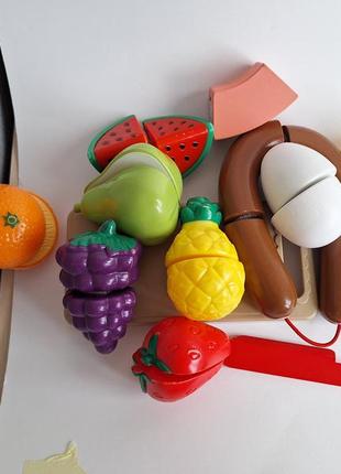 Набор овощей и фруктов на липучках.  продукты для игрушек.