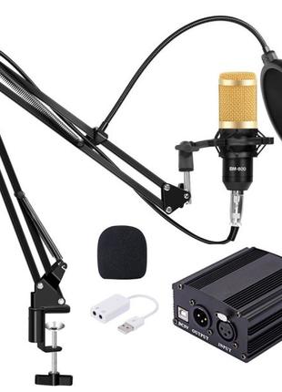 Микрофон BM 800 с фантомным питанием и подставкой cp