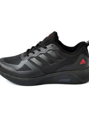 Adidas cloudfoam черные с красным кроссовки мужские термо на ф...