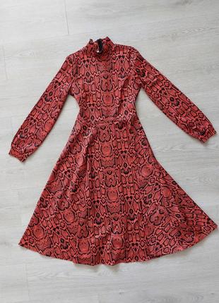 Платье ромаранчевое со змеиным принтом, shein, размер s