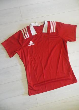 Спортивная футболка adidas 3 stripes fitted rugby jersey разме...