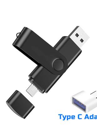 Флешка Jaster Plain 32Gb black OTG USB - Micro USB Flash Drive...