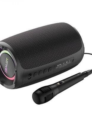 Колонка портативная Zealot S61 с микрофоном караоке Цвет Черный