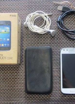 Телефон смартфон Samsung Galaxy duos, зарядка, чехол, наушники