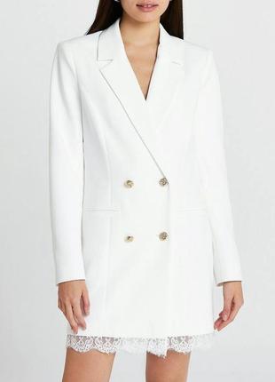 Плаття-піджак жіноче біле з мереживом