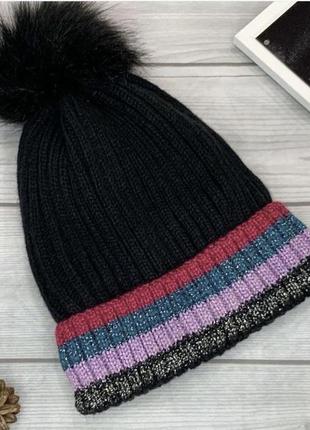 Теплая зимняя шапка на девушку до 56 см ог c&amp;a