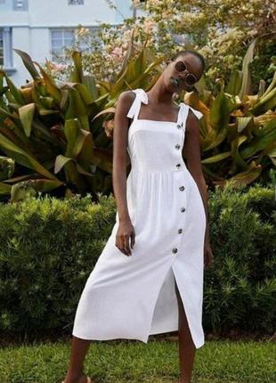 Білий новий сарафан, сукня, плаття з льоном у складі primark, ...