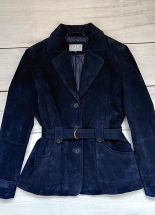Красивая качественная замшевая синяя женская куртка xl-xxl 52 р
