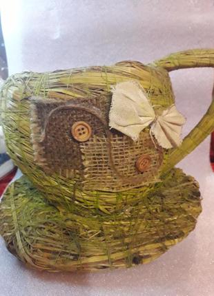 Декор,сувенеры, подарки, большая чашка из морской травы, голандия