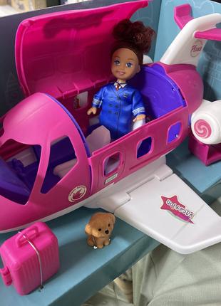 Кукла стюардесса игровой набор самолет K 899-168 барби лол