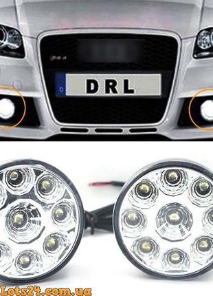 2шт Дневные ходовые огни DRL 9 LED диодные фары светодиодные ф...