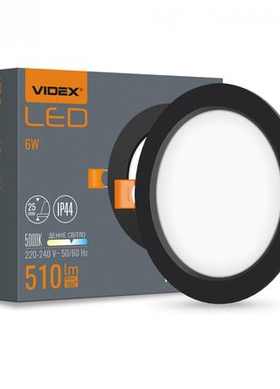 LED светильник Back встраиваемый круглыйVIDEX 6W 5000K Black