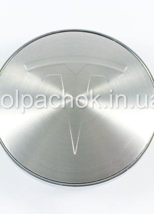 Колпачок на диски Tesla серебро/хром лого (65-68мм)