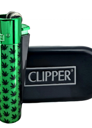 Зажигалка Clipper металл Green