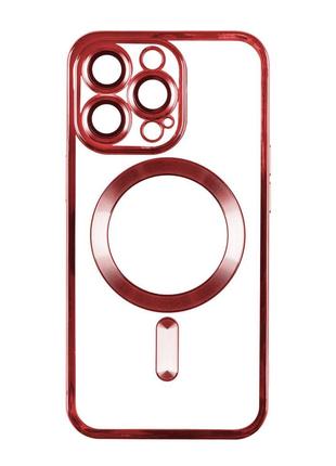 Чехол TPU Metallic Full Camera Magsafe Apple iPhone 15 Pro Red