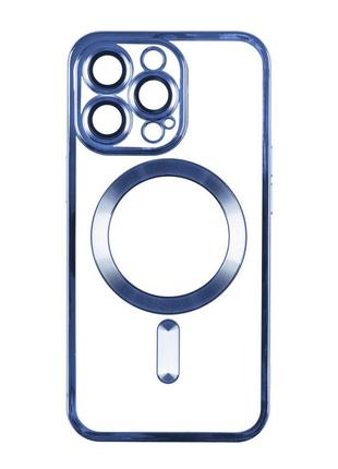 Чехол TPU Metallic Full Camera Magsafe Apple iPhone 15 Pro Blue