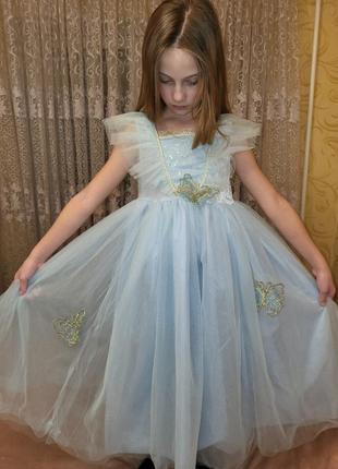 Платье киндерелла, бабочка на 8-9 лет