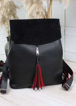Женский стильный, качественный рюкзак-сумка для девушек из нат...