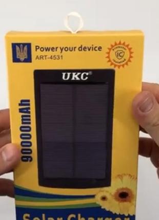 Повер банк power bank 90000 mah мобільний зарядний із сонячною...