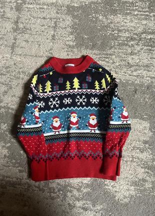 Детский новогодний свитер мирор кофта для мальчика для девочки...