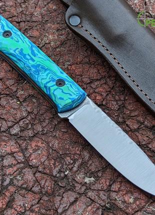 Нож ручной работы ASSISTANT-21 (сталь N690) с кожаными ножнами