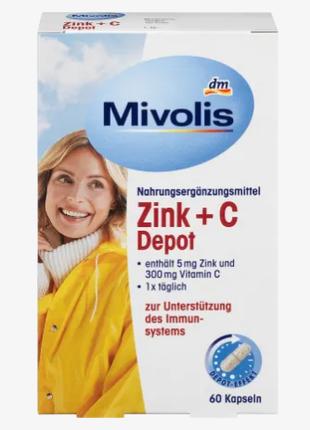 Витамины Zink + C Depot Mivolis 60 капсул (Германия)