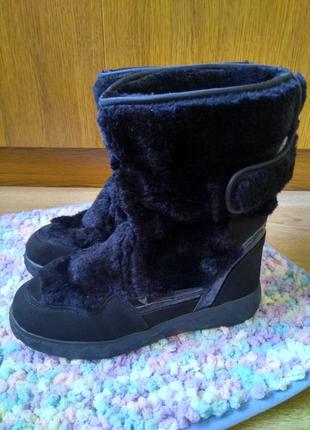 Теплі зручні зимові чоботи на хутрі/жіночі чорні хутряні чобіт...