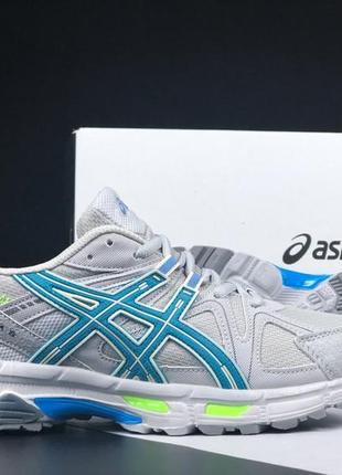 Asics gel-kahana 8 кроссовки мужские серые с голубым кеды асси...