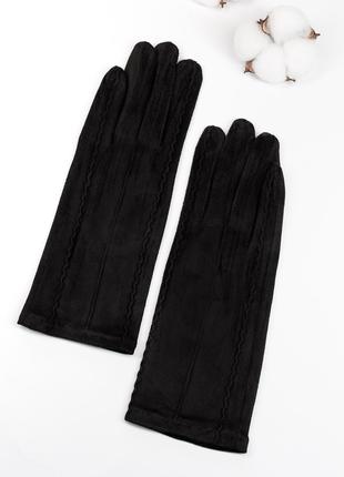 Черные перчатки из эко-замши, размер Universal