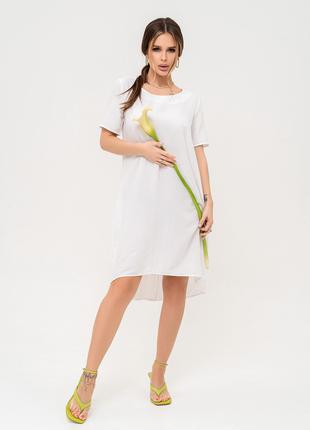 Біла асиметрична сукня-балон, розмір S