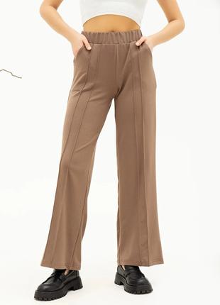 Бежевые брюки с двойными стрелками, размер XL