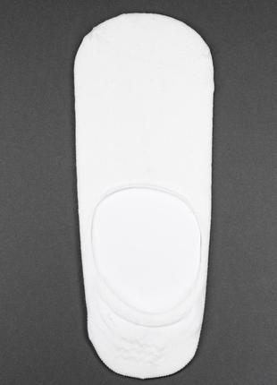 Белые носки-следки с силиконовым протектором, размер 41-45
