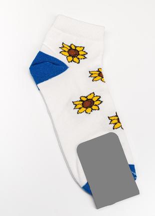 Белые принтованные носки из трикотажа, размер 36-38