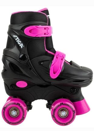 Раздвижные ролики квады stiga twirler roller-skate pink ролико...