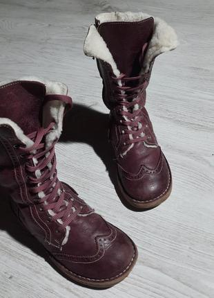 Італійські зимові теплі натуральні шкіряні чоботи черевики год...