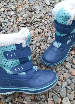 Детские сапоги ботинки снегоходы на липучках прорезиненные