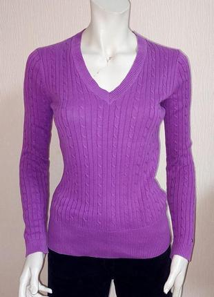 Стильний пуловер фіолетового кольору в'язання коса tommy hilfi...