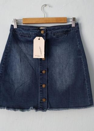 Юбка джинсовая базовая классическая сток новая короткая мини