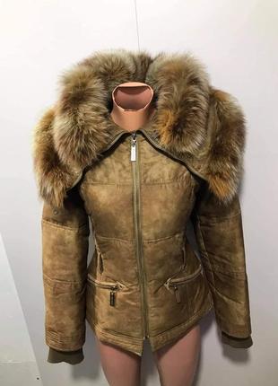 Зимняя куртка, натуральный мех, пуховик
