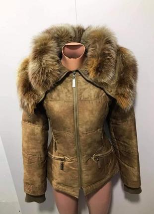 Пуховик, зимова куртка натуральне хутро