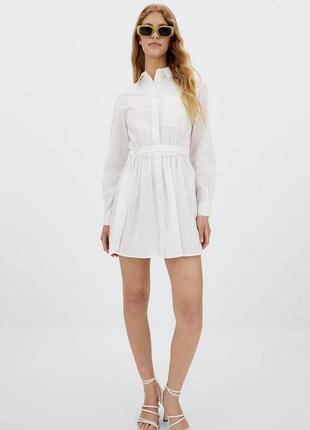 Белое платье рубашка из натуральной ткани
