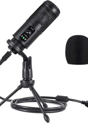Конденсаторный микрофон для записи, игровой микрофон для компь...