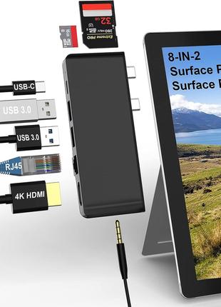 Док-станция для Surface Pro 9, Pro X. Hub с 4K HDMI, USB хаб 8...