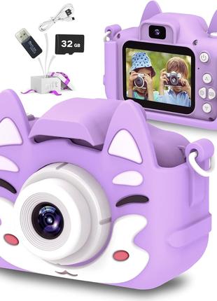 Детский фотоаппарат Slothcloud фиолетовый с SD-картой 32 ГБ