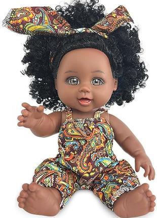 Кукла-черная девочка с платьем,Африканская девочка 25 см