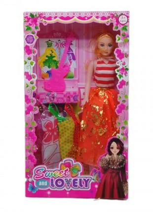 Кукла "Sweet and lovely", оранжевая юбка вид1
